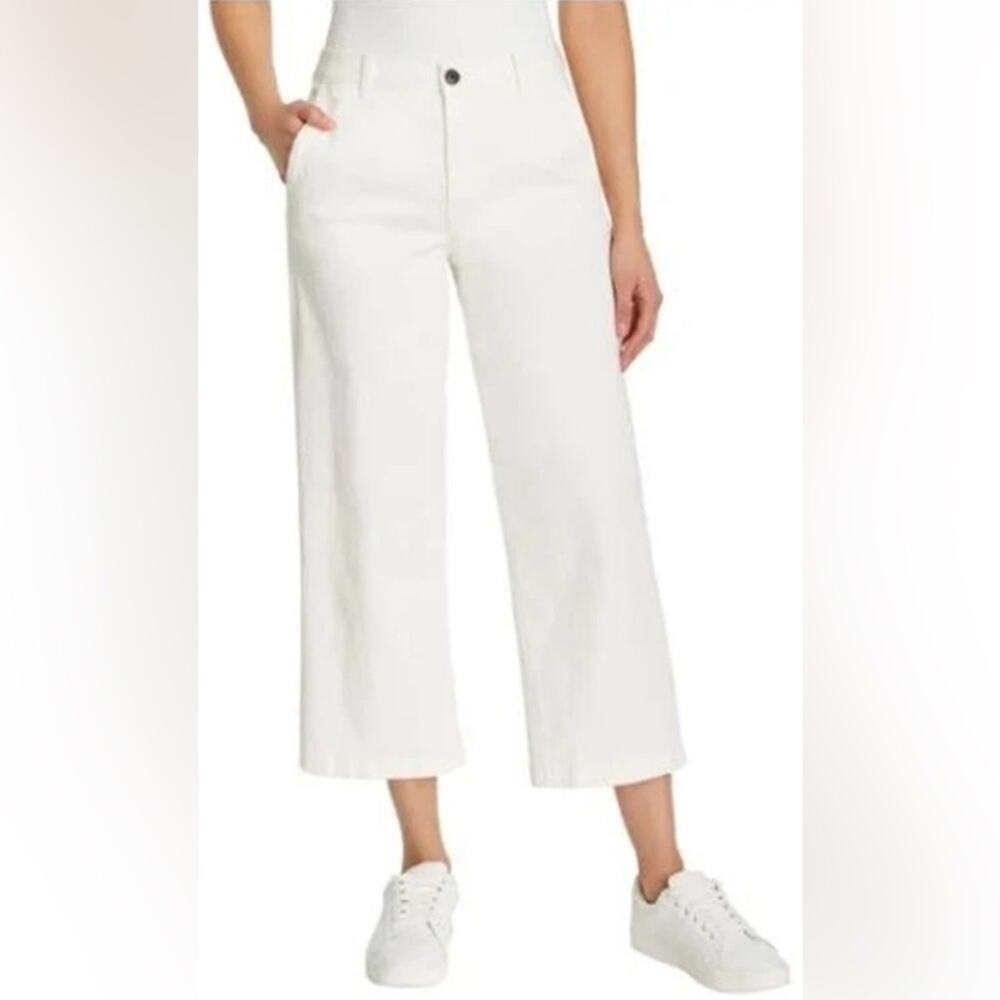 NWT Ella Moss Women's Cream Wide Leg Crop Pant size 14